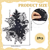 2Pcs Polyester Paillette Embroidered Cloth Sew on Patches PATC-CY0001-01B-2