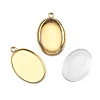 DIY Oval 304 Stainless Steel Cabochon Connector & Pendant Making Kits DIY-FS0008-31-2