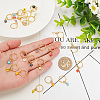 24Pcs 8 Colors Handmade Millefiori Glass & Iron Braiding Hair Pendants Decoration Clips OHAR-AB00009-3