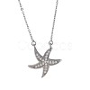 Ocean Summer Brass Pave Clear Cubic Zirconia Pendant Necklaces FS-WG82AA1-22-2