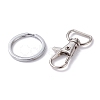 Alloy and Iron Keychain Clasps PALLOY-XCP0001-70-3