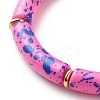 Acrylic Curved Tube Beaded Stretch Bracelet BJEW-JB08443-04-4
