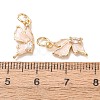Brass Micro Pave Clear Cubic Zirconia with Enamel Charms CU-K002-50G-M-4