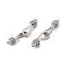 Rack Plating Brass Micro Pave Clear Cubic Zirconia Fold Over Clasps KK-S384-15P-2