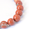 Natural Red Jasper Round Bead Strands X-G-E334-8mm-27-5