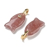 Natural Strawberry Quartz Pendants G-A297-01G-17-2