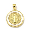 Rack Plating Brass Pave Nature Shell Religion Pendants KK-C074-31G-01-1