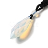 Cone Natural & Synthetic Mixed Gemstone Pendant Necklace with Nylon Rope for Women G-H286-08-5