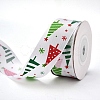 Christmas Theme Polyester Grosgrain Ribbon PW-WG86446-04-1