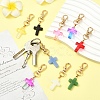 9Pcs Glass Pendant Decorations HJEW-YW00331-4