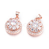 Brass Micro Pave Cubic Zirconia Pendants ZIRC-L094-03-RG-1