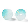 Frosted Baking Paint Crackle Glass Beads with Glitter Powder X1-DGLA-T004-01G-2