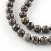 Round Natural Red Snowflake Obsidian Beads Strands G-R324-10mm-01-1