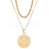 Compass Alloy Double Layer Pendant Necklaces for Women WH-WG93E93-01-1