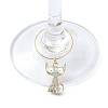 Cat Shape Alloy Enamel Wine Glass Charms AJEW-JO00221-3