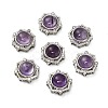 Brass Pave Natural Amethyst Multi-Strand Links KK-D366-01P-F-1