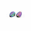 Rack Plating Rainbow Color Alloy Beads PALLOY-S180-371-3