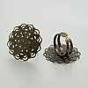 Adjustable Brass Filigree Ring Setting Components KK-J181-19AB-NF-1