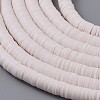 Flat Round Handmade Polymer Clay Beads CLAY-R067-8.0mm-16-3