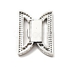 Brass Micro Pave Clear Cubic Zirconia Fold Over Clasps KK-G414-07P-2