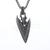 Vintage Alloy Viking Arrow Pendant Necklaces for Men WG8815F-01-4