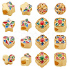 PandaHall Elite 16Pcs 8 Style Alloy Enamel European Beads KK-PH0009-14-1