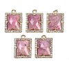Natural Rhodonite Faceted Rectangle Pendants G-I375-05G-03-1