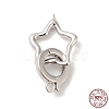 Rhodium Plated 925 Sterling Silver Fold Over Clasps STER-G038-10P-1