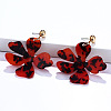 Alloy & Acrylic Dangle Stud Earrings FS-WG0D14E-07-1