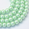 Baking Paint Pearlized Glass Pearl Round Bead Strands HY-Q003-6mm-04-1