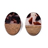 Transparent Resin and Walnut Wood Pendants RESI-T057-04B-2