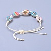 Adjustable Printed Cowrie Shell Braided Bead Bracelets BJEW-JB04273-4