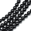 Synthetic Black Stone Bead Strands G-R345-4mm-35-1-1
