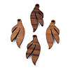 Natural Walnut Wood Pendants WOOD-T023-19-3