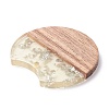 (Defective Closeout Sale: Some Scratched Surface) Transparent Resin & Walnut Wood Pendants RESI-XCP0001-80-3