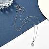 Light Rose Rhinestone Crown Pendant Necklace with Cable Chains NJEW-FZ00019-2