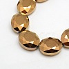 Faceted Electroplate Crystal Glass Oval Beads Strands EGLA-F059C-01-1