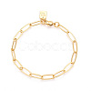 Brass Paperclip Chain Bracelets for Women BJEW-N032-07A-G-2