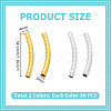 60Pcs 2 Colors Brass Curved Tube Beads KK-UN0004-25-4