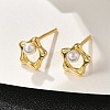 925 Sterling Silver Stud Earrings EJEW-D317-01G-2