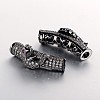 Brass Micro Pave Cubic Zirconia European Beads ZIRC-J004-17B-1