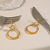 304 Stainless Steel Opalite Dangle Earrings for Women QI1962-4