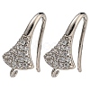 Brass Micro Pave Clear Cubic Zirconia Earring Hooks KK-R149-22P-1