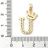 Rack Plating Brass Micro Pave Cubic Zirconia Pendants KK-D535-01U-RS-3