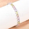 Platinum Tone Brass Micro Pave Cubic Zirconia Tennis Bracelets BJEW-B160-01P-01-1