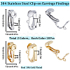 40Pcs 2 Colors 304 Stainless Steel Clip-on Earrings Findings STAS-SC0005-83-2