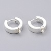 201 Stainless Steel Huggie Hoop Earrings Findings STAS-A167-01B-S-1