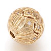 Brass Cubic Zirconia Beads KK-O106-36-3