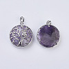 Natural Amethyst Pendants G-K234-E14-2