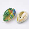 Printed Natural Cowrie Shell Beads X-SHEL-S274-27-3